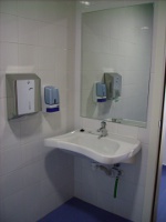 Lavabo adaptado con grifería monomando