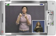 Movil mostrando una videoconferencia para sordos